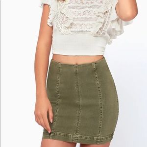 NWT! Free People Modern Femme Olive skirt
